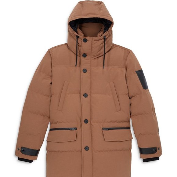 The Kooples High Neck Tobacco Quilted Parka